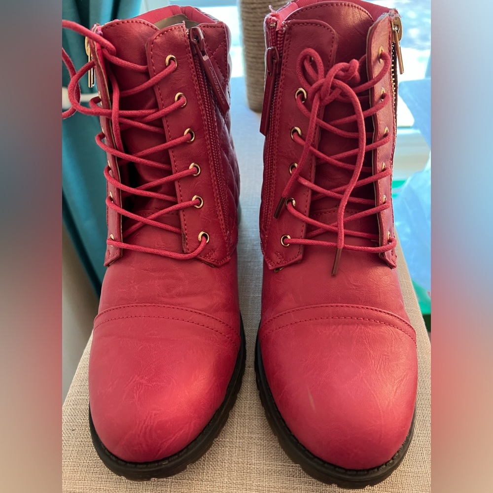 NWOT Bright Pink Ankle Boots